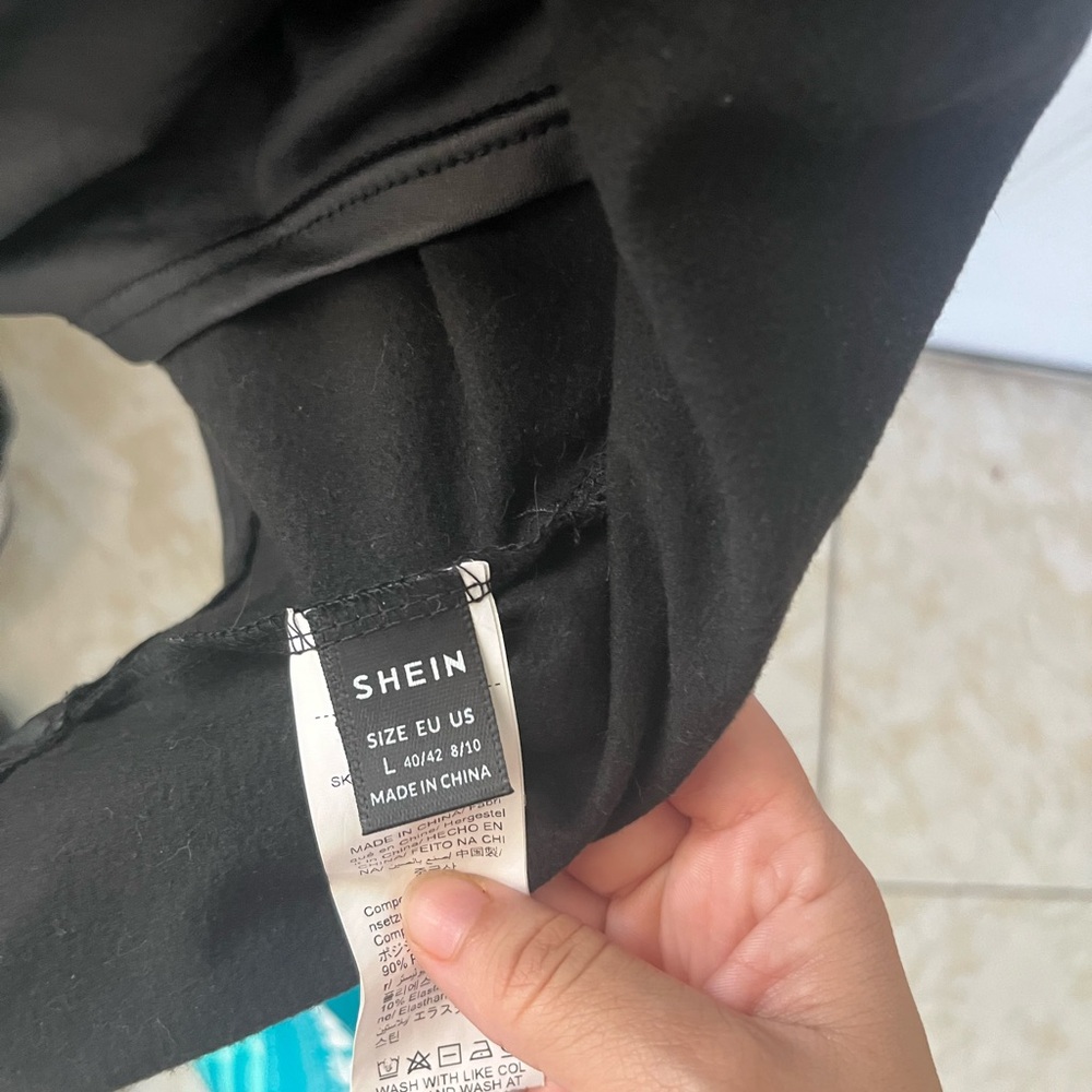 SHEIN Black Ruched Wrap Mini Dress - Picture 3 of 3